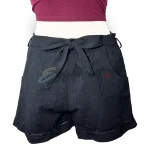 Shein Stylish Black Tie-Waist Shorts - Image 2