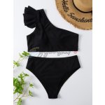 SHEIN Swim Ruffle Trim One Shoulder Bikini Set
