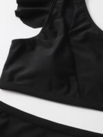 SHEIN Swim Ruffle Trim One Shoulder Bikini Set - Image 3