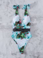 floral print ruffled one-shoulder swimsuit - Image 2