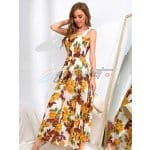 SHEIN VCAY Allover Floral Shirred Bodice Knotted Cami Dress - Image 2