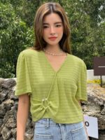 Pearl Puff Sleeve Blouse - Image 3