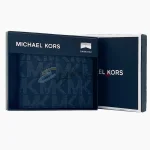 Michel Kors Men Leather Wallet Black Pattern - Image 2