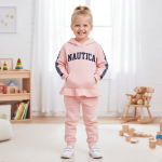 Nautica Girls’ Pink Hoodie and Jogger Set