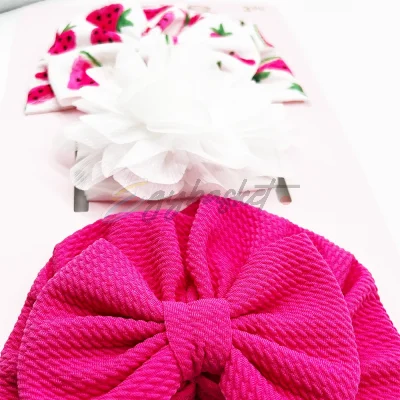 Bebe 3 pcs set girls 2 caps and 1 sorted pink and watermelon