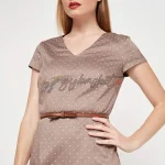 Elegant S. Oliver Comma Brand Polka Dot Dress with Belt - Image 3
