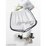 Women's stretch shorts with embroidered letters