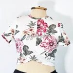 Shein Floral Wrap Crop Top - Image 5