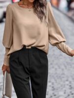 Solid Button Back Blouse - Image 7