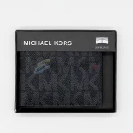 Michel Kors Men Leather Wallet Black Pattern - Image 11