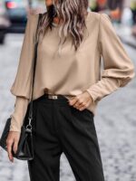 Solid Button Back Blouse - Image 6