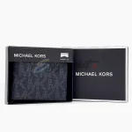 Michel Kors Men Leather Wallet Black Pattern - Image 8
