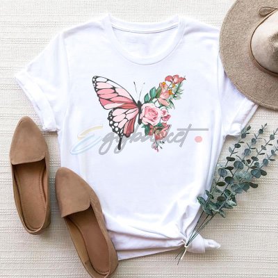 White women's Butterfly T-Shirt