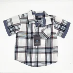 Ben Sherman baby boy clothes Casual Outfit Set Blue Plaid Shirt and Olive Green Trousers - Image 5