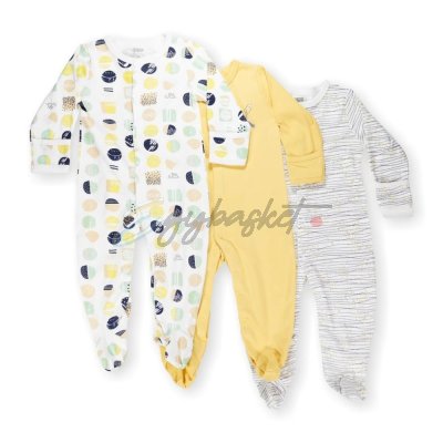 Mamas & Papas 3 Pack of Cotton Long Sleeved Bodysuits