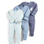 Mamas & Papas 3 Pack of Cotton Long Sleeved Bodysuits - Image 2