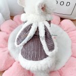 Pink & Gray Fur Bunny Ears Hooded Sweatshirt