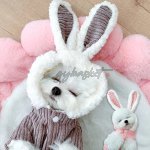 Pink & Gray Fur Bunny Ears Hooded Sweatshirt - Image 4