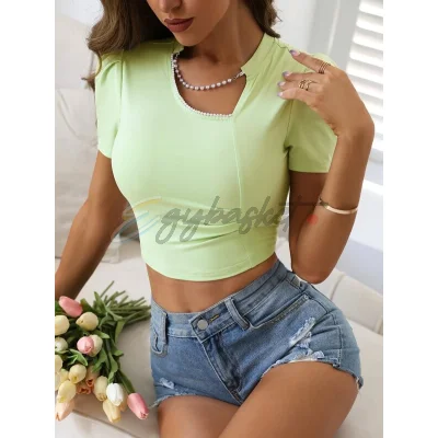 Women Ribbed Crop Top