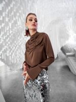Elegant satin ruffle blouse - Image 7