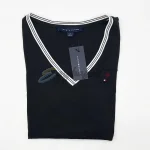 v neck Tommy Hilfiger women basic shirt  black - Image 5