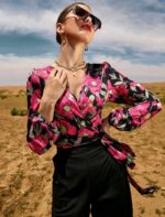 Floral Tie Waist Blouse - Image 2