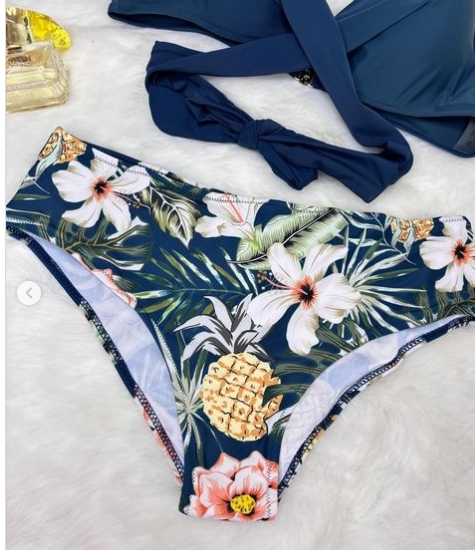 Shein Swimsuit Pineapple Tropical Flowers Floral Bikini - Image 2