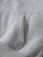 SHEIN EZwear Solid Zip Up Drop Shoulder Thermal Lined Crop Hoodie - Image 4