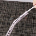 ECVV Glass Transparent Straw Set 5 Pieces - 4 x Straws, 1 x Brush - Image 2