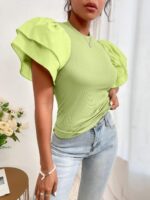 Shein Ribbed Knit Butterfly Sleeve Top - Image 5