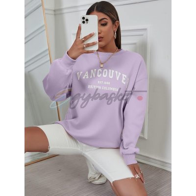 SHEIN Lilac Graphic Sweatshirt