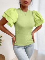 Shein Ribbed Knit Butterfly Sleeve Top - Image 3