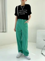 SHEIN DAZY Slant Pocket Straight Leg Pants - Image 2