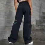SHEIN EZwear Zipper Fly Flap Pocket Boyfriend Jeans - Image 3