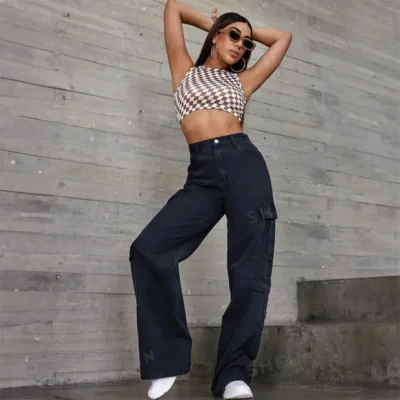 SHEIN EZwear Zipper Fly Flap Pocket Boyfriend Jeans