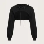 SHEIN EZwear Drawstring Super Crop Hoodie - Image 6