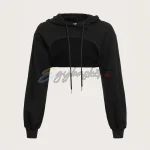 SHEIN EZwear Drawstring Super Crop Hoodie - Image 2
