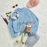 SHEIN EZwear Blue Women's Sweatshirt - Image 6