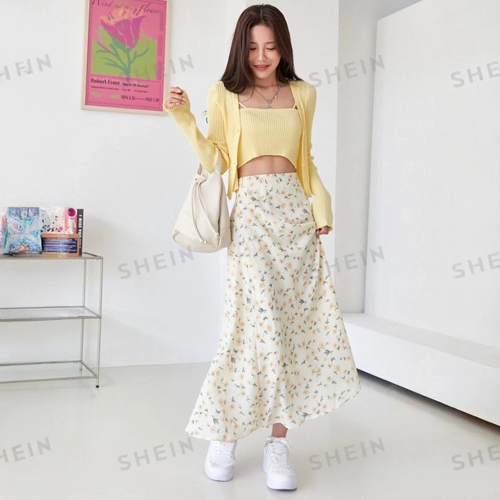 IMG-20240823-WA0055 SHEIN DAZY High Waist Floral Print All Over Skirt - Image 1