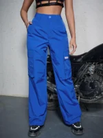 SHEIN ICON Bikercore Patchwork Detail Flap Pocket Cargo Pants - Image 5