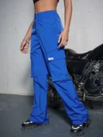 SHEIN ICON Bikercore Patchwork Detail Flap Pocket Cargo Pants - Image 3
