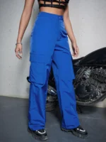 SHEIN ICON Bikercore Patchwork Detail Flap Pocket Cargo Pants - Image 4