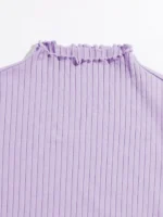SHEIN Lettuce Trim Rib Knit Tee - Image 4