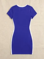 SHEIN Teen Girls Contrast Striped Letter Print Dress - Image 4