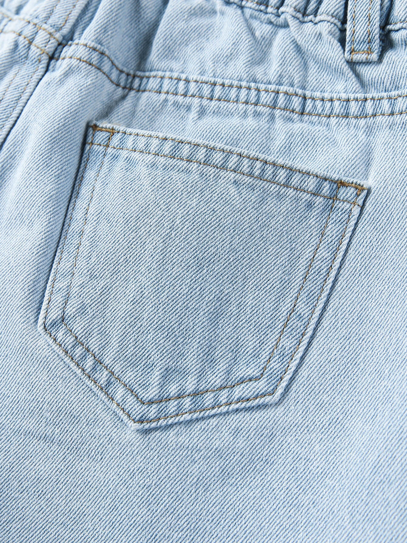 SHEIN Teen Girl Light Washed A-Line Denim Shorts - Image 6