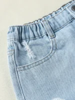 SHEIN Teen Girl Light Washed A-Line Denim Shorts - Image 3