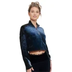 Shein Cropped velvet sweatshirt