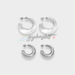 Stradivarius 2 Pairs Transparent Hoop Earrings