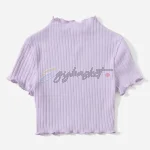 SHEIN Lettuce Trim Rib Knit Tee - Image 7
