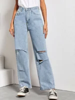 Shein Ripped Straight Collar Youth Jeans - Image 7
